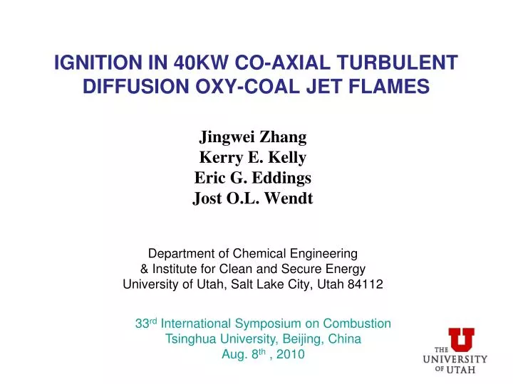 ignition in 40kw co axial turbulent diffusion oxy coal jet flames