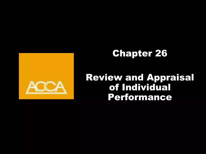 chapter 26 review and appraisal of individual performance