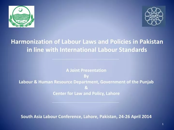 harmonization of labour laws and policies in pakistan in line with international labour standards