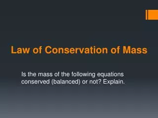 law of conservation of mass