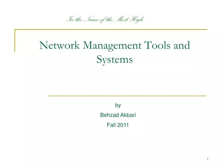 network management tools and systems