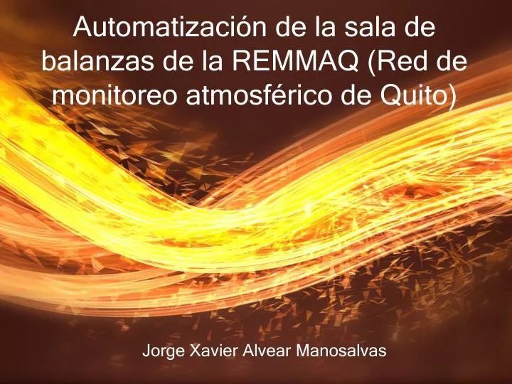 automatizaci n de la sala de balanzas de la remmaq red de monitoreo atmosf rico de quito