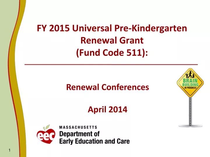 fy 2015 universal pre kindergarten renewal grant fund code 511