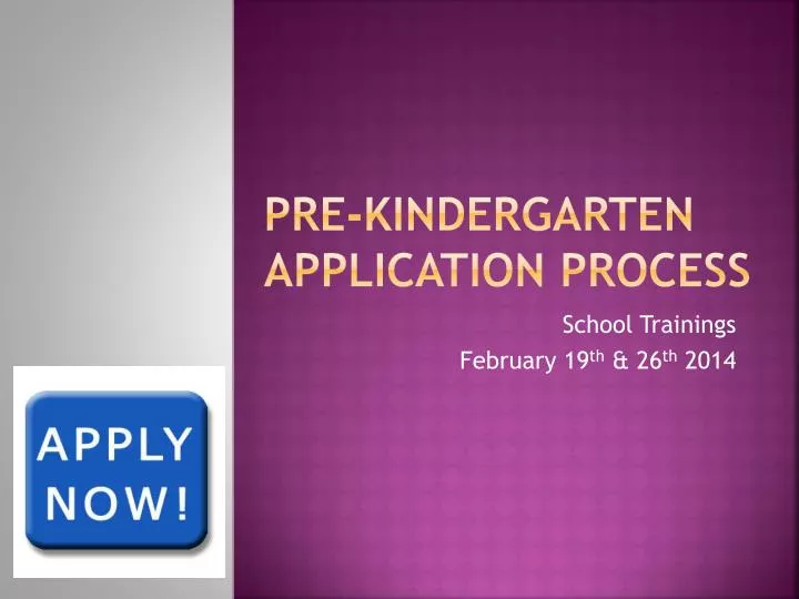 pre kindergarten application process