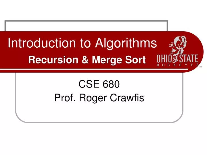 introduction to algorithms recursion merge sort