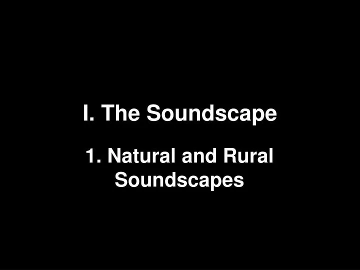 i the soundscape