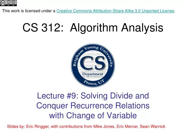 cs 312 algorithm analysis