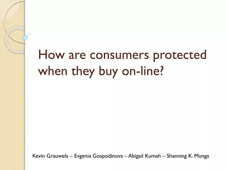 how are consumers protected when they buy on line