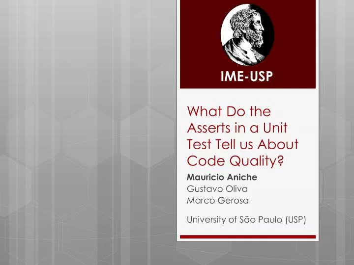 what do the asserts in a unit test tell us about code quality