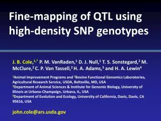 Fine-mapping of QTL using high-density SNP genotypes