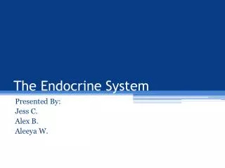 The Endocrine System