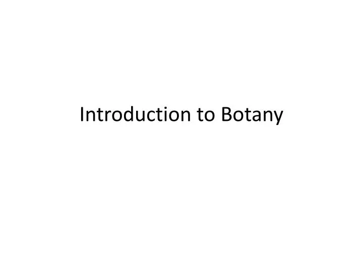 introduction to botany