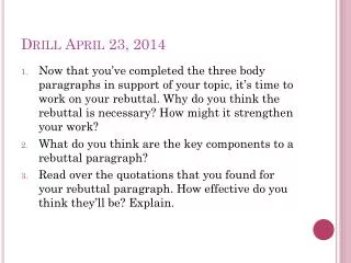 drill april 23 2014
