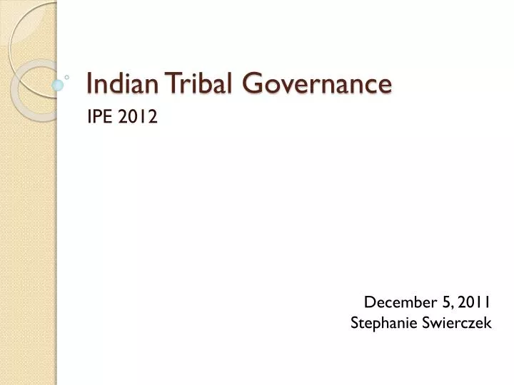 indian tribal governance