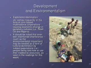 Development and Environmentalism