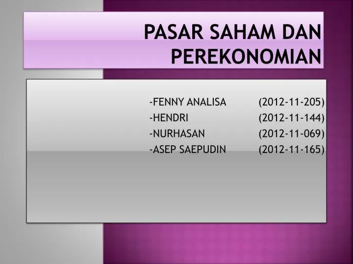 pasar saham dan perekonomian