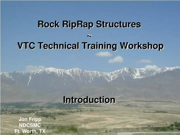 rock riprap structures vtc technical training workshop introduction