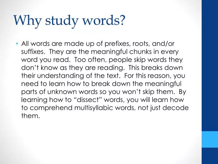 why study words