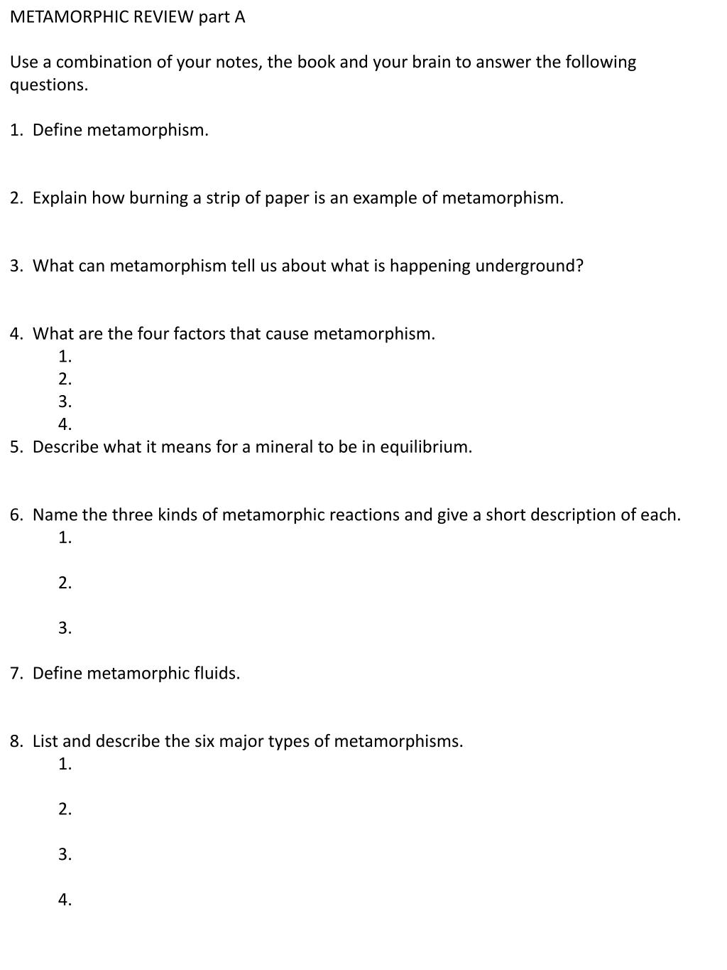 Metamorph Review.pdf PPT - Metamorphic Review: Understanding the Earth's Transformative ...