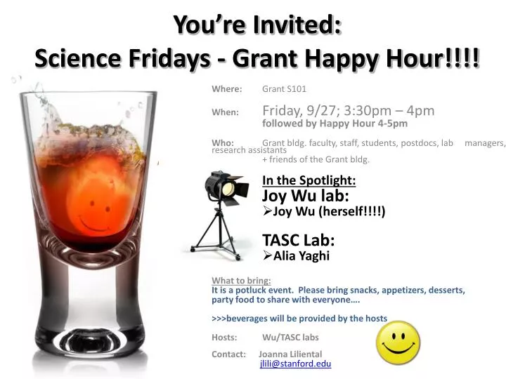 you re invited science fridays grant happy hour