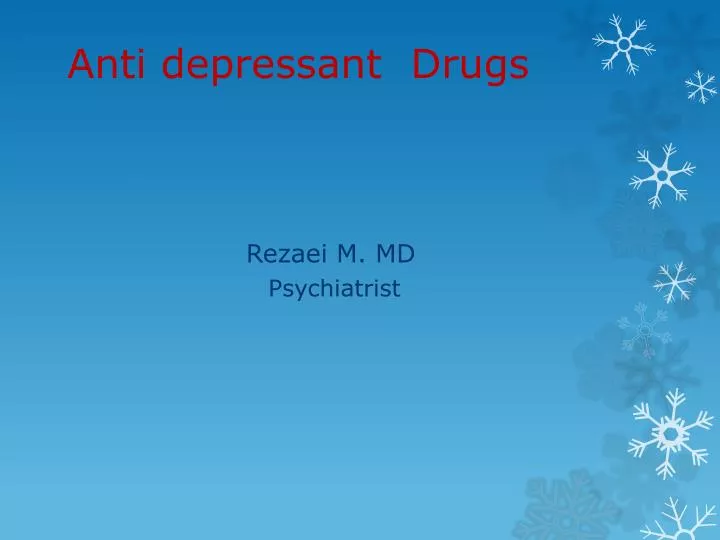 anti depressant drugs