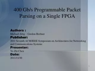 400 Gb /s Programmable Packet Parsing on a Single FPGA
