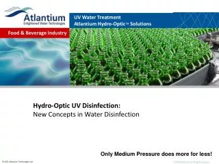 Hydro-Optic UV Disinfection: New Concepts in Water Disinfection