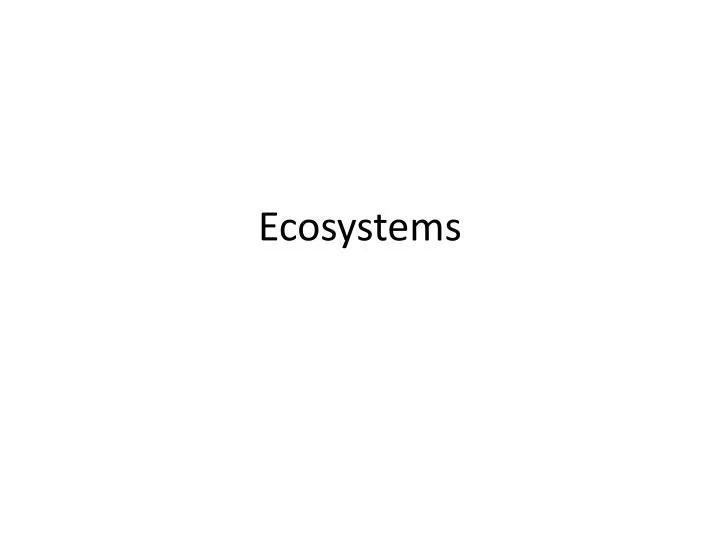 ecosystems