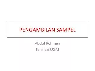 pengambilan sampel