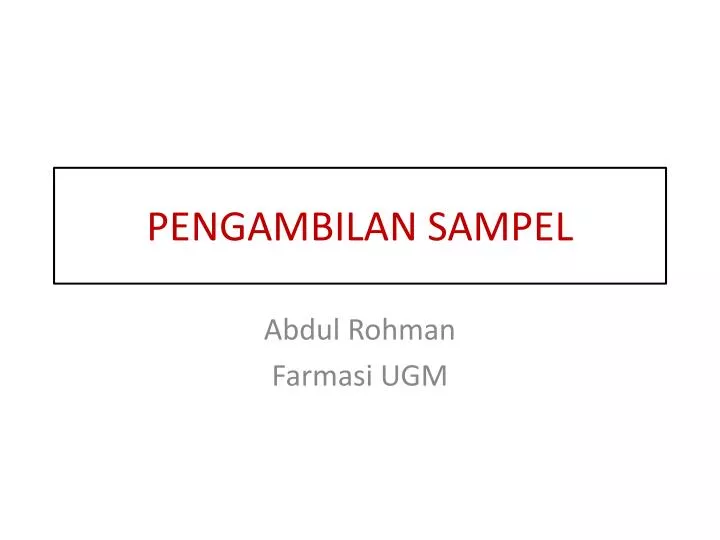 pengambilan sampel