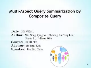 Multi-Aspect Query Summarization by Composite Query