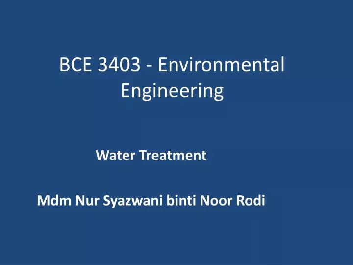 bce 3403 environmental engineering