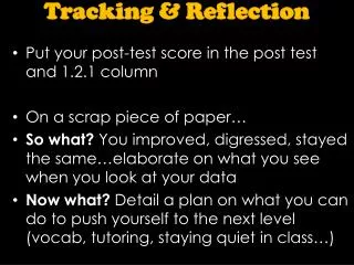 Tracking &amp; Reflection