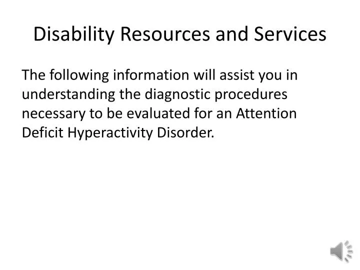 disability resources and services