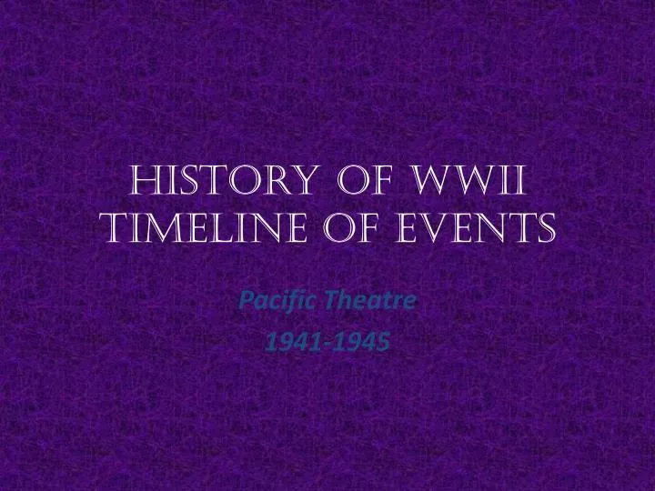 history of wwii timeline of events