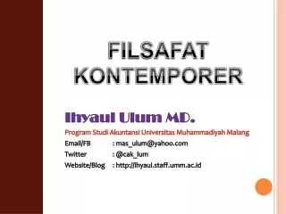 Ihyaul Ulum MD. Program Studi Akuntansi Universitas Muhammadiyah Malang