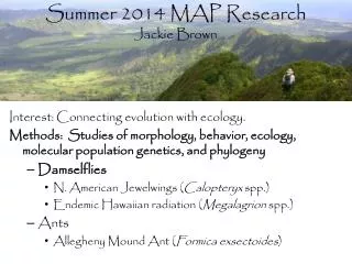 Summer 2014 MAP Research Jackie Brown