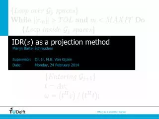 IDR( ) as a projection method