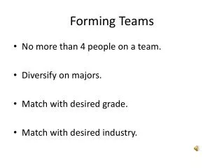 Forming Teams