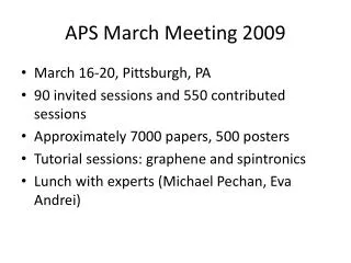 APS March Meeting 2009