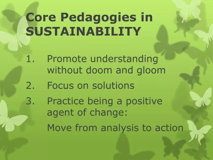 core pedagogies in sustainability
