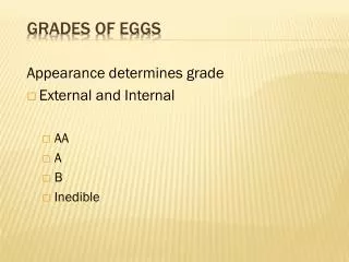 Grades of Eggs