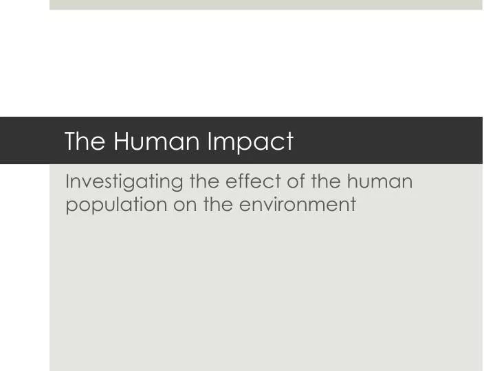 the human impact