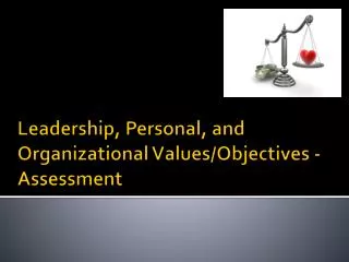 Leadership, Personal, and Organizational Values/Objectives - Assessment