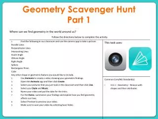 Geometry Scavenger Hunt Part 1