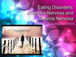 Eating Disorders: Anorexia Nervosa and Bulimia Nervosa