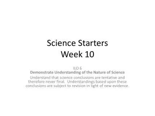 Science Starters Week 10