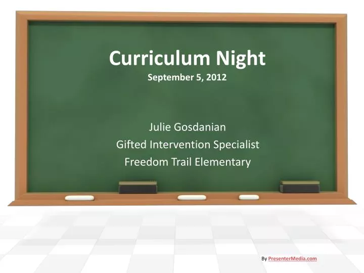curriculum night september 5 2012