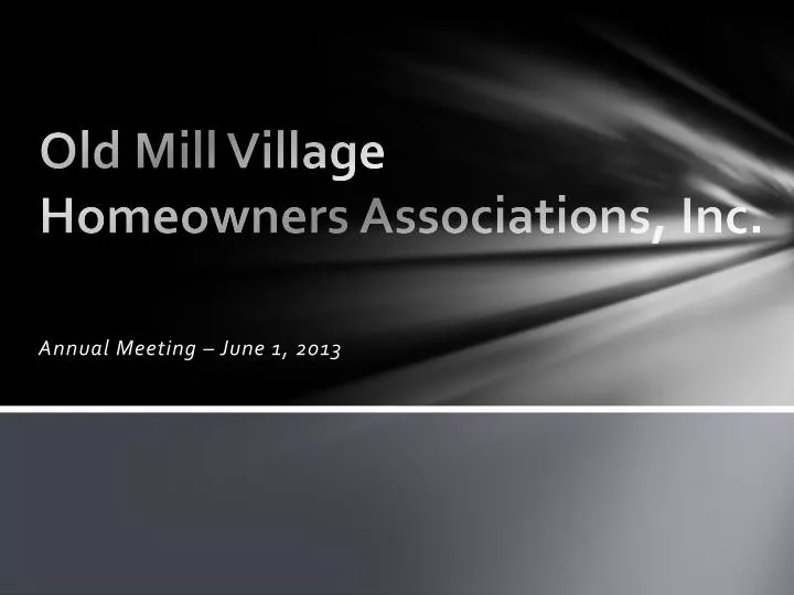 old mill village homeowners associations inc