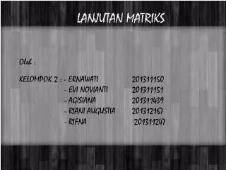 lanjutan matriks